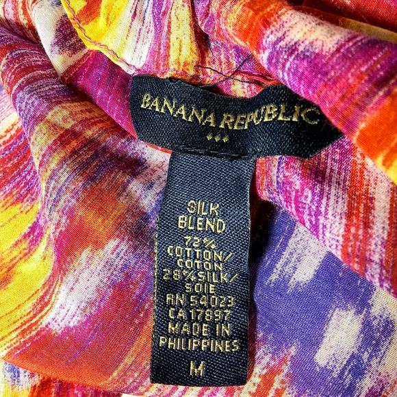 Banana Republic Silk Medium Boho Peasant Top - Picture 12 of 12